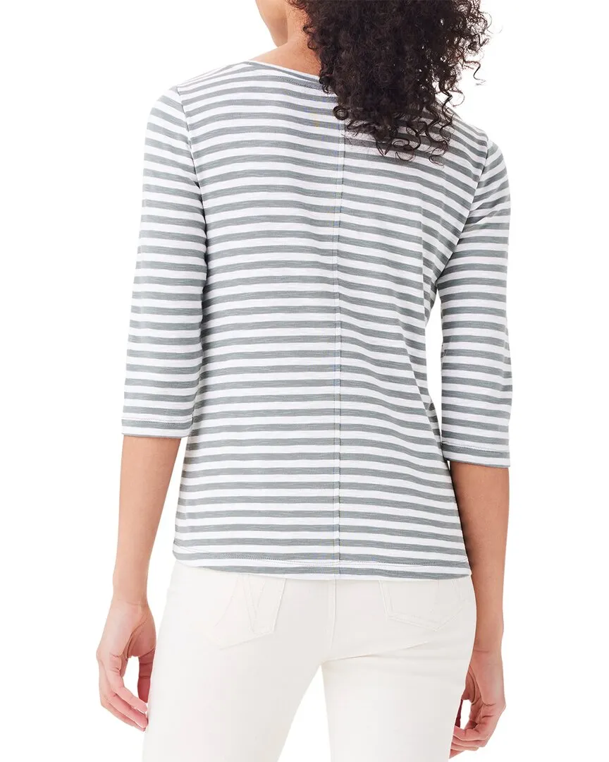 NIC ZOE 3/4-Sleeve Stripe Boat T-Shirt