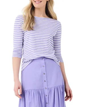 NIC ZOE 3/4-Sleeve Stripe Boat T-Shirt