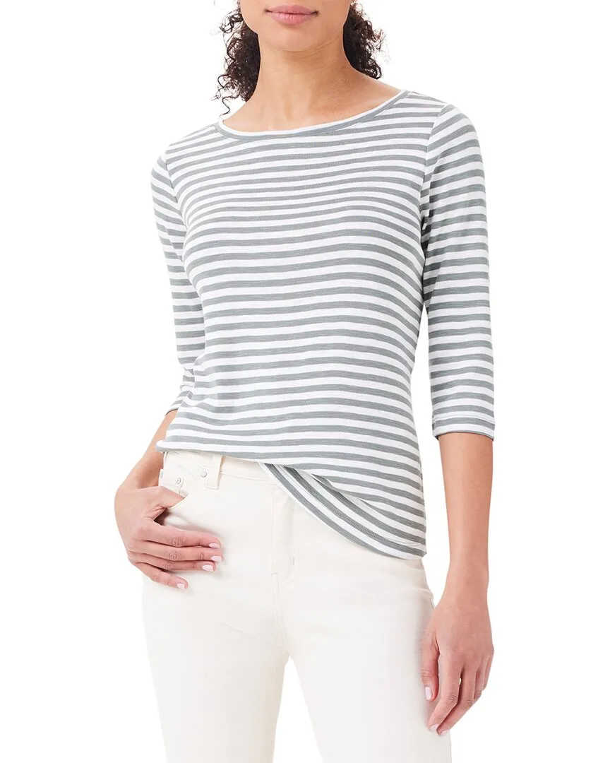 NIC ZOE 3/4-Sleeve Stripe Boat T-Shirt
