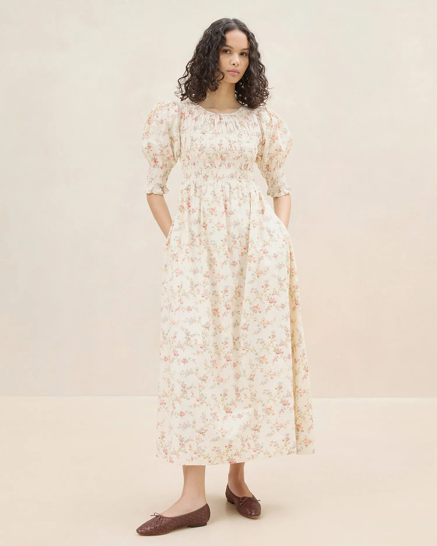 Quinn Pink Floral Cinched Dress
