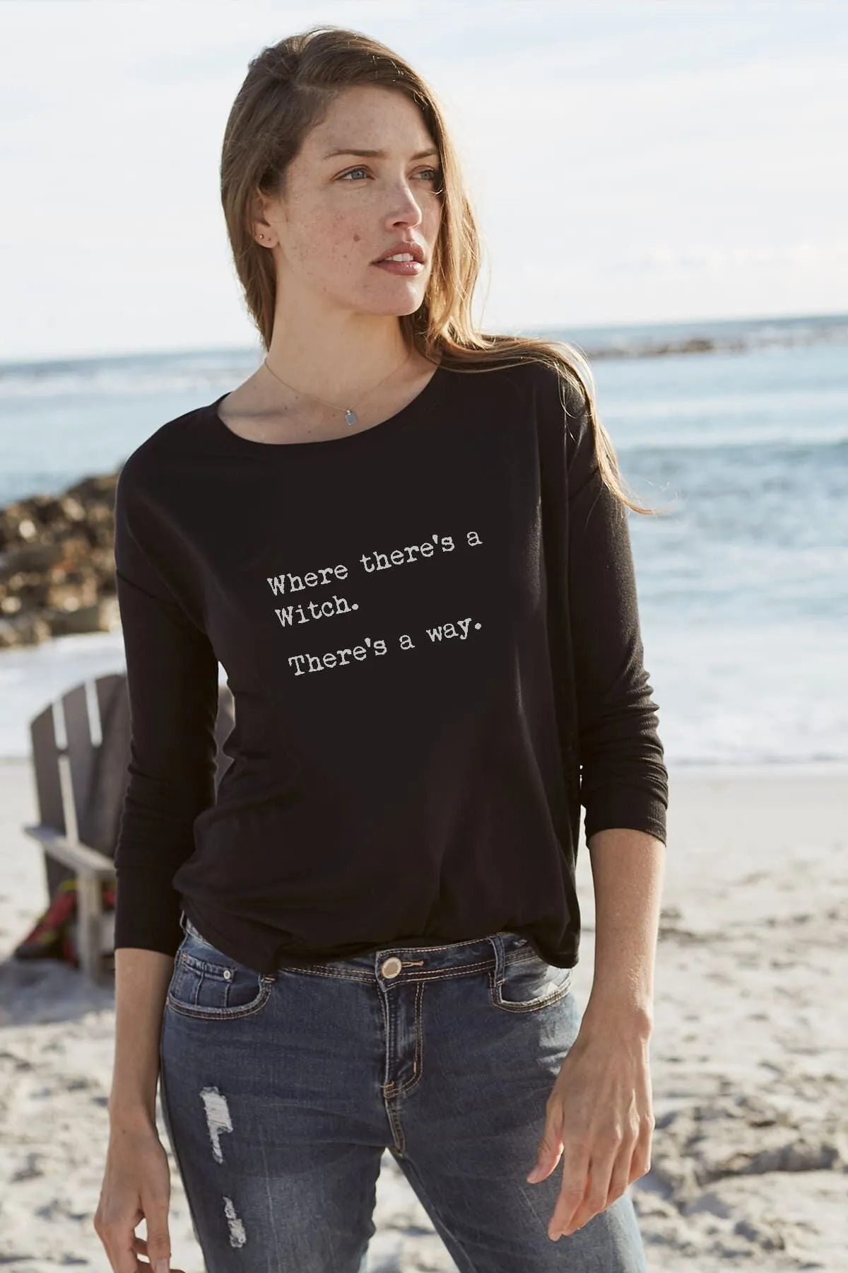 "Witch Way" Original Ribbed Long Sleeve Tee