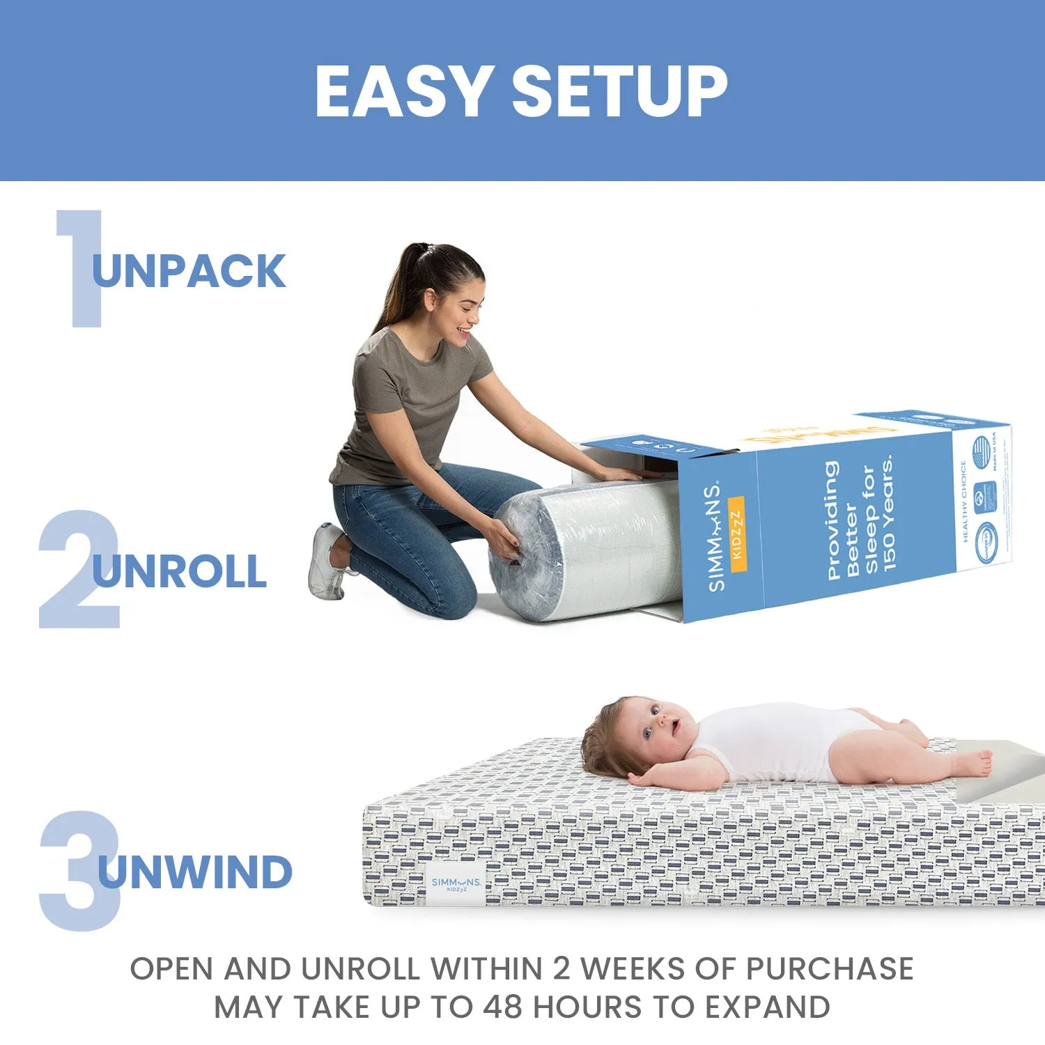 Radiant Sky Dual Sided Baby Crib Mattress and Toddler Mattress