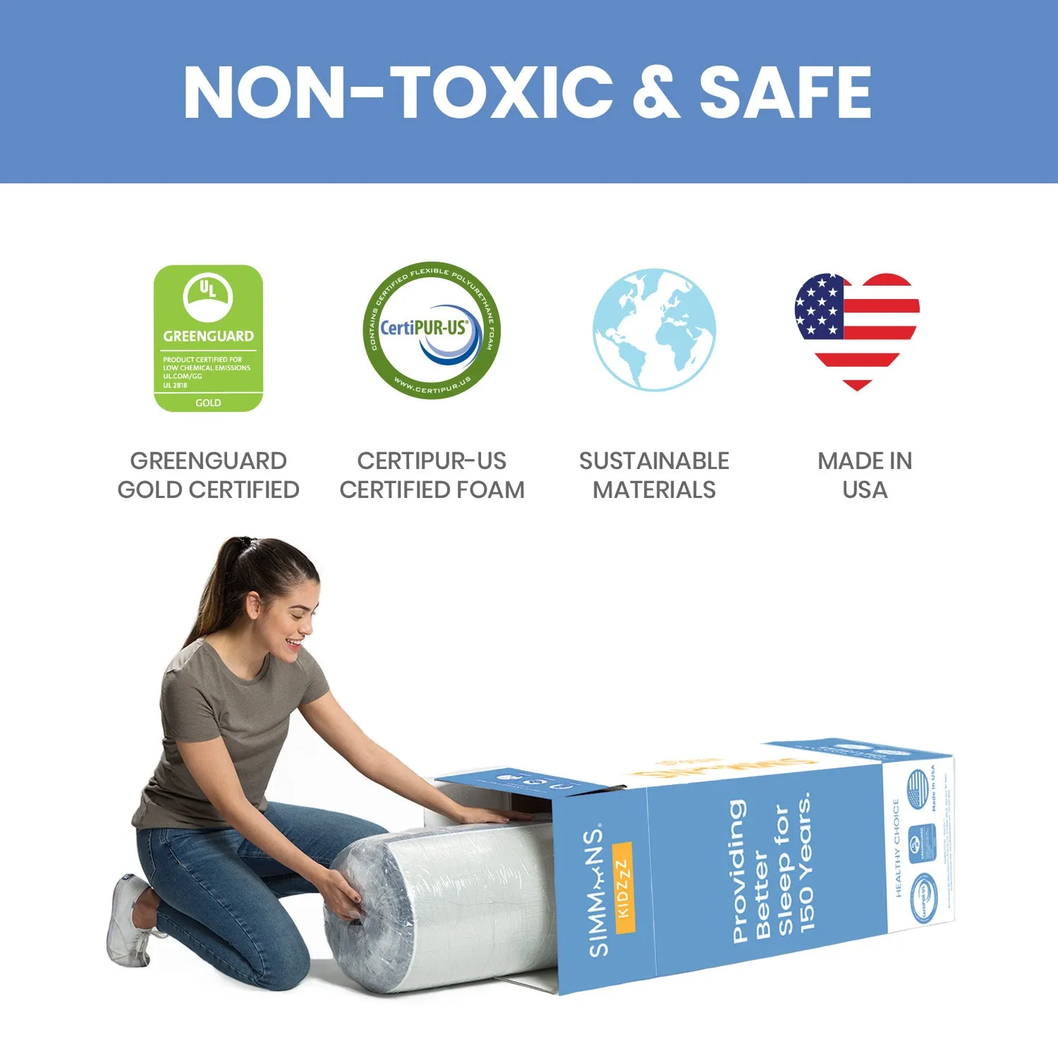 Radiant Sky Dual Sided Baby Crib Mattress and Toddler Mattress