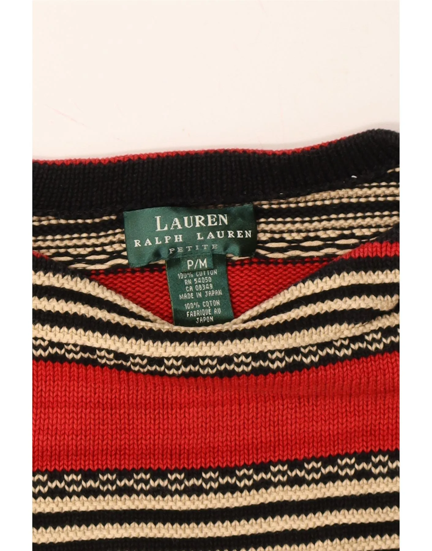 RALPH LAUREN Womens Petite Boat Neck Jumper Sweater UK 14 Medium Red