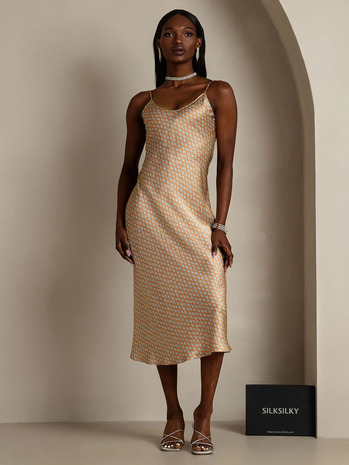 Spaghetti Strap Long Silk Nightgown