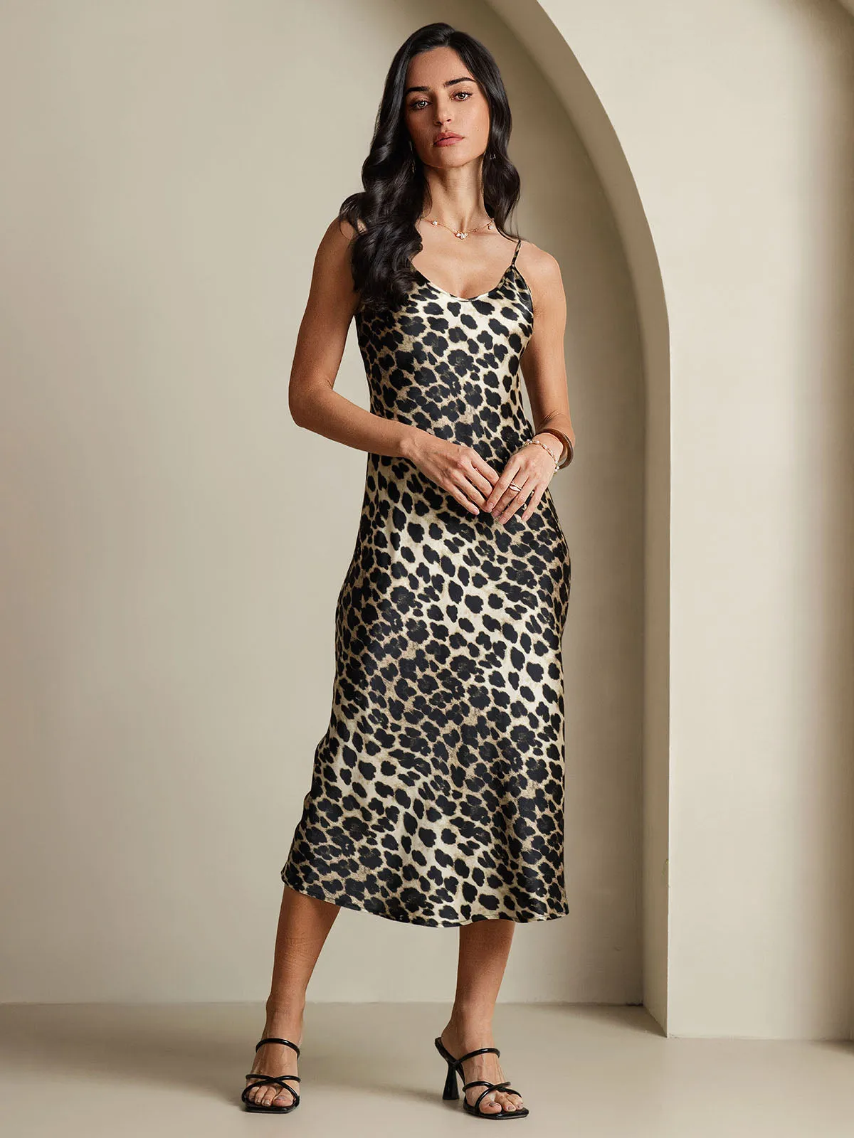 Spaghetti Strap Long Silk Nightgown