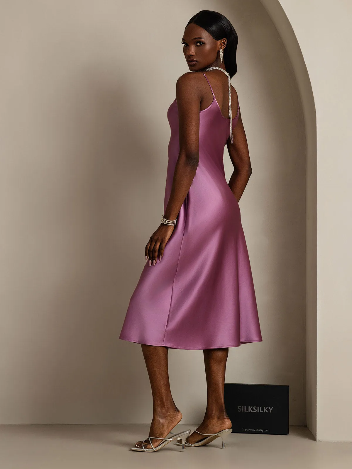 Spaghetti Strap Long Silk Nightgown