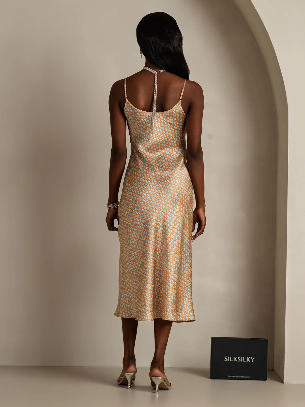 Spaghetti Strap Long Silk Nightgown