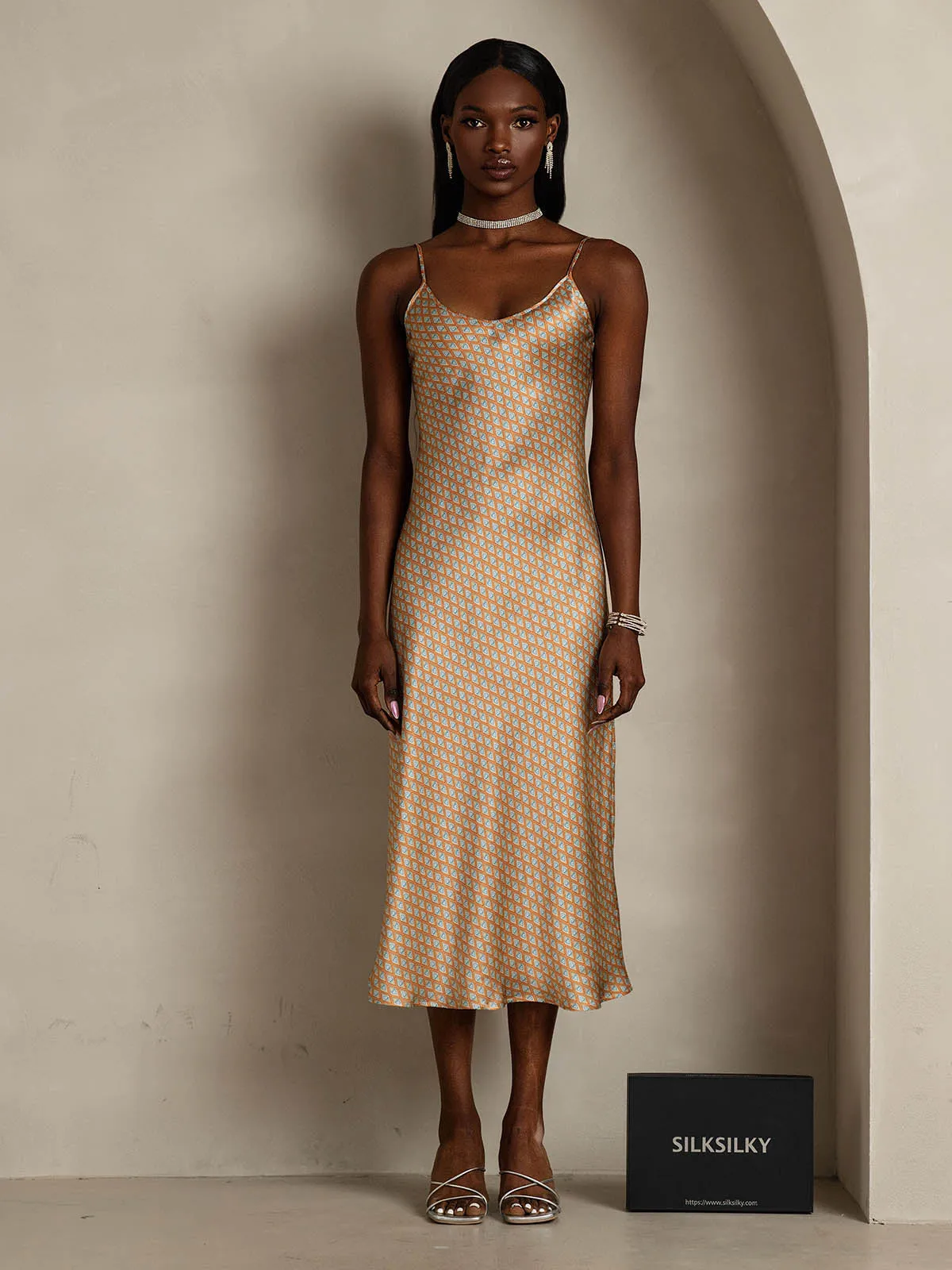Spaghetti Strap Long Silk Nightgown