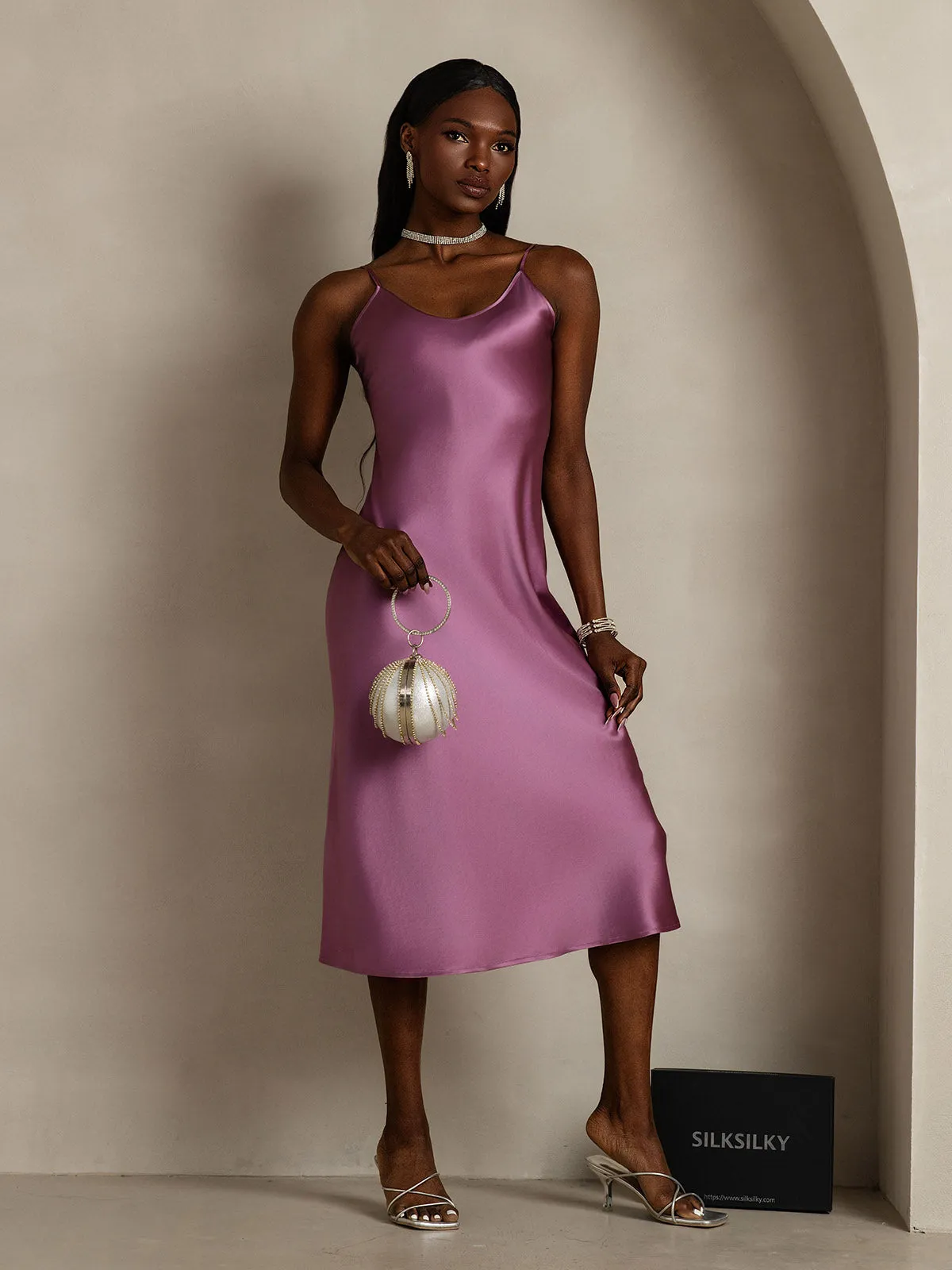 Spaghetti Strap Long Silk Nightgown