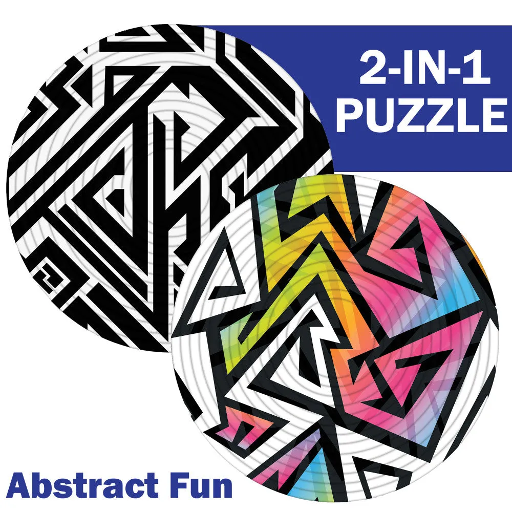 Spin Flip 14-Ring Abstract Art Double-Sided Puzzle - Colorful Brain Teaser