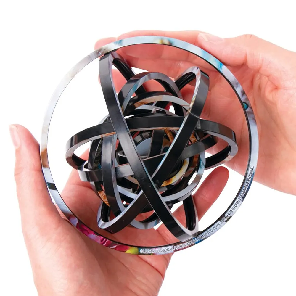 Spin Flip 14-Ring Abstract Art Double-Sided Puzzle - Colorful Brain Teaser
