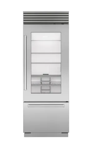 Sub-Zero CL3050UGSTL 30" Classic Over-And-Under Refrigerator/Freezer With Glass Door
