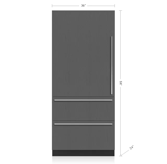 Sub-Zero DET3650CIIDR 36" Designer Over-And-Under Refrigerator/Freezer With Ice Maker And Internal Dispenser - Panel Ready