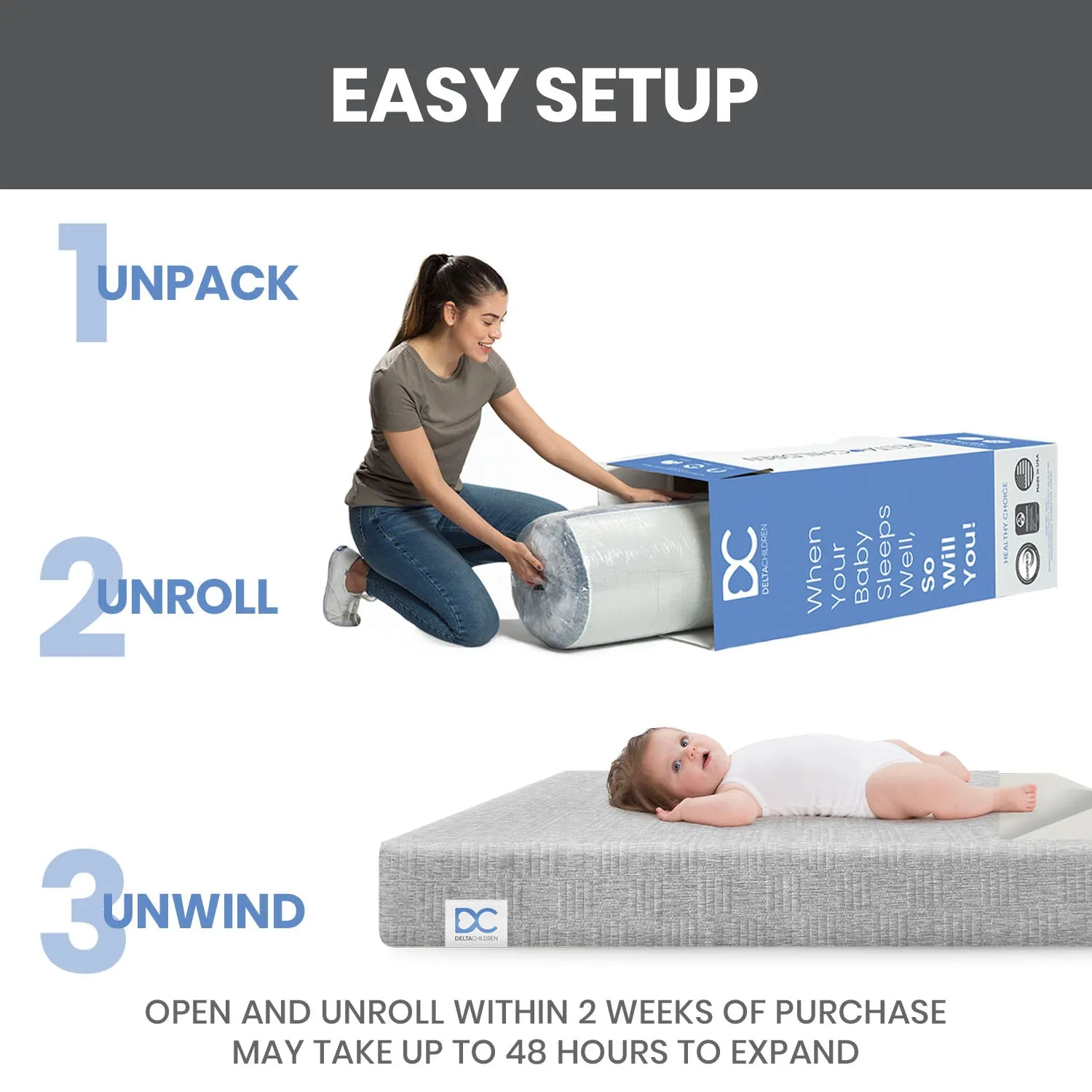 Sweet Beginnings Dual Sided Baby Crib and Toddler Mattress