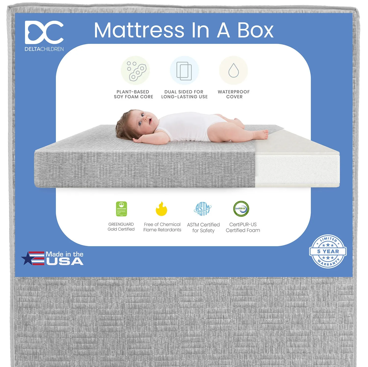 Sweet Beginnings Dual Sided Baby Crib and Toddler Mattress