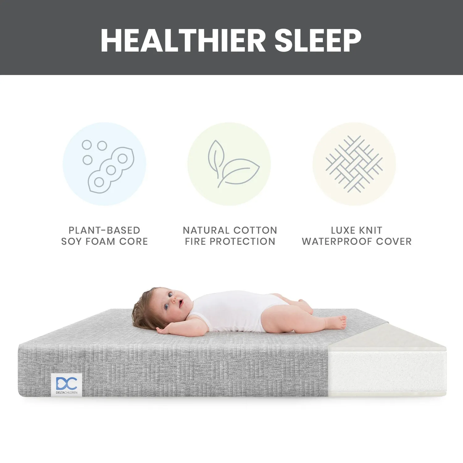 Sweet Beginnings Dual Sided Baby Crib and Toddler Mattress