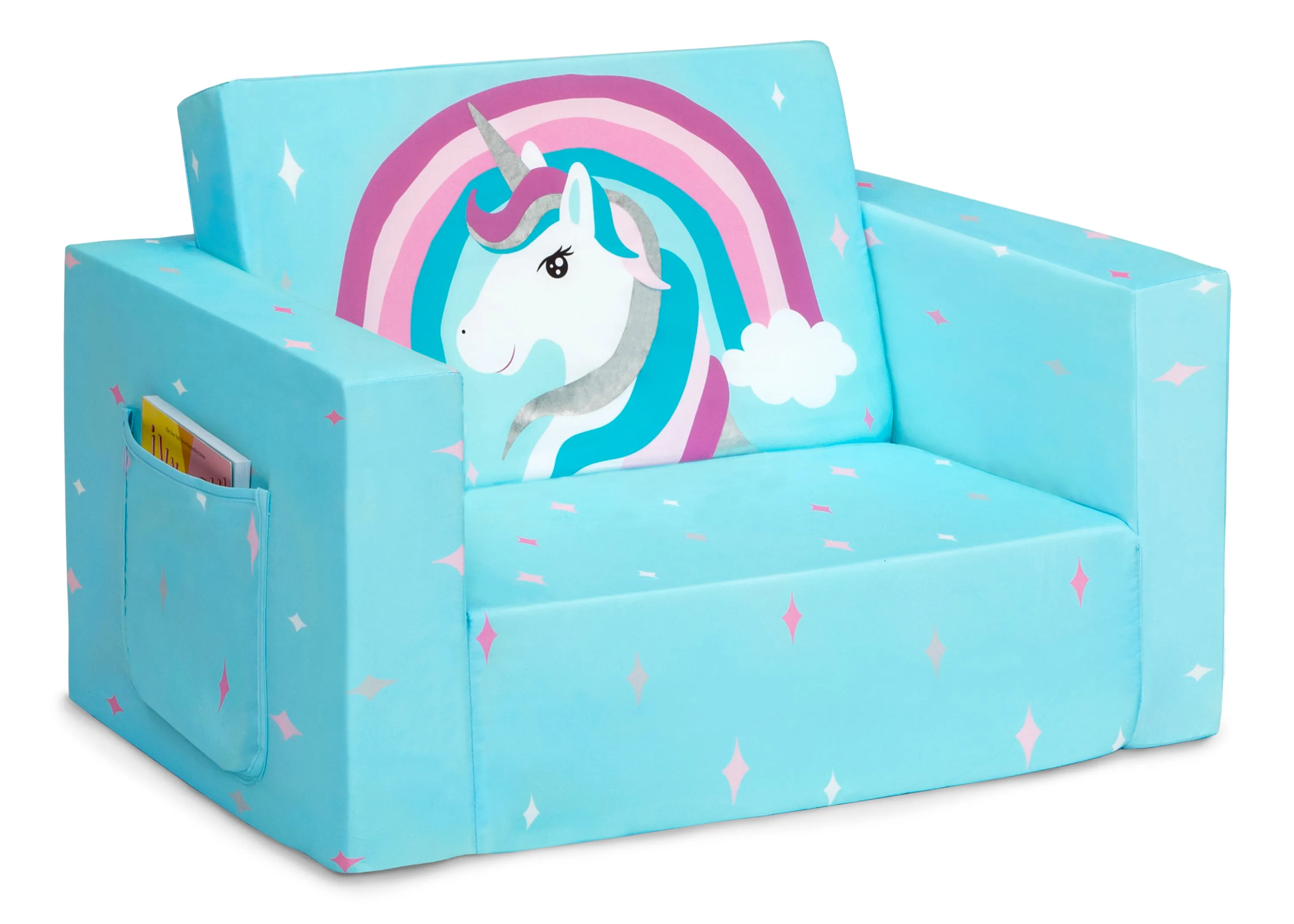 Unicorn Cozee Flip Out Chair - 2-in-1 Convertible Chair to Lounger for Kids