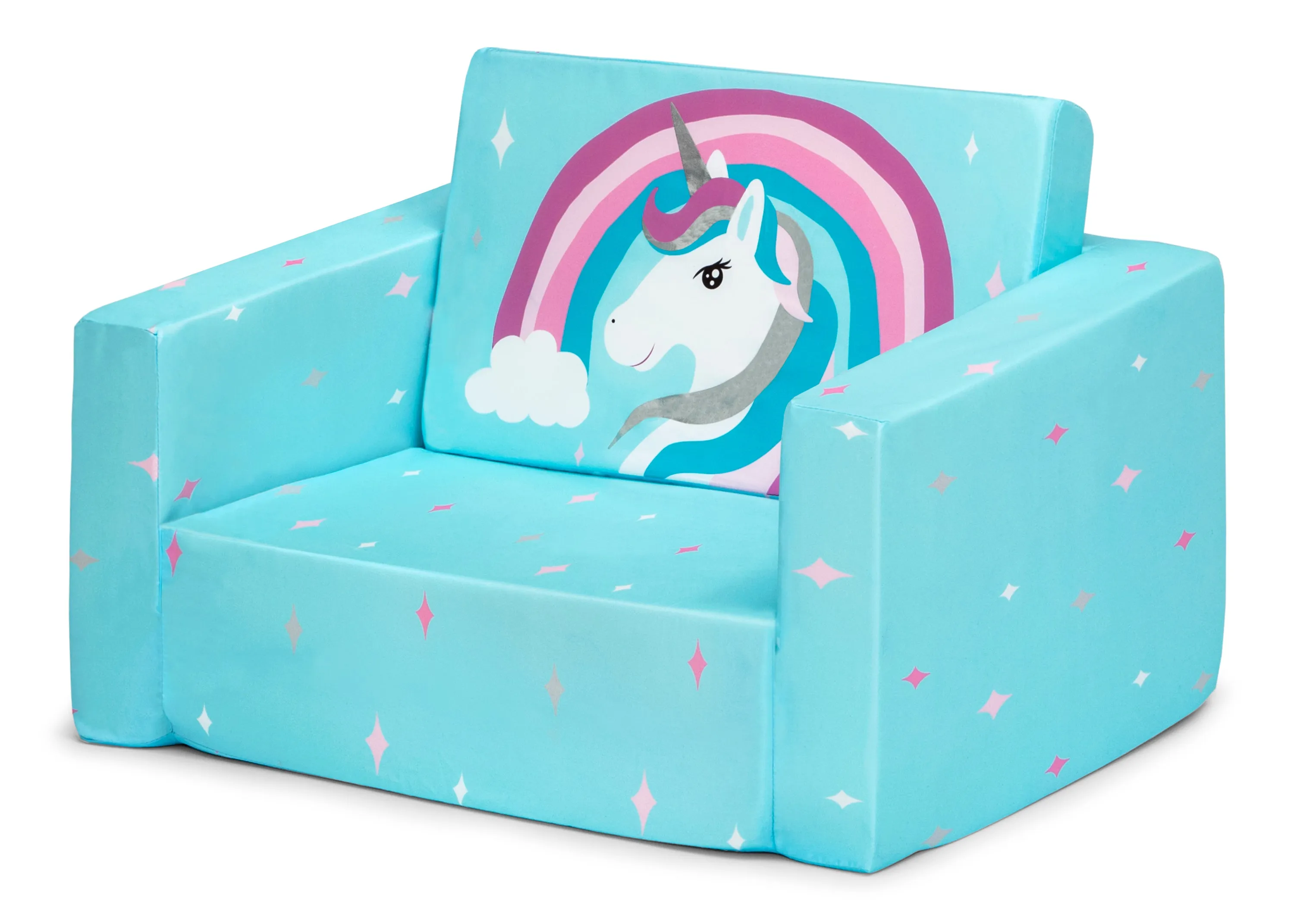 Unicorn Cozee Flip Out Chair - 2-in-1 Convertible Chair to Lounger for Kids