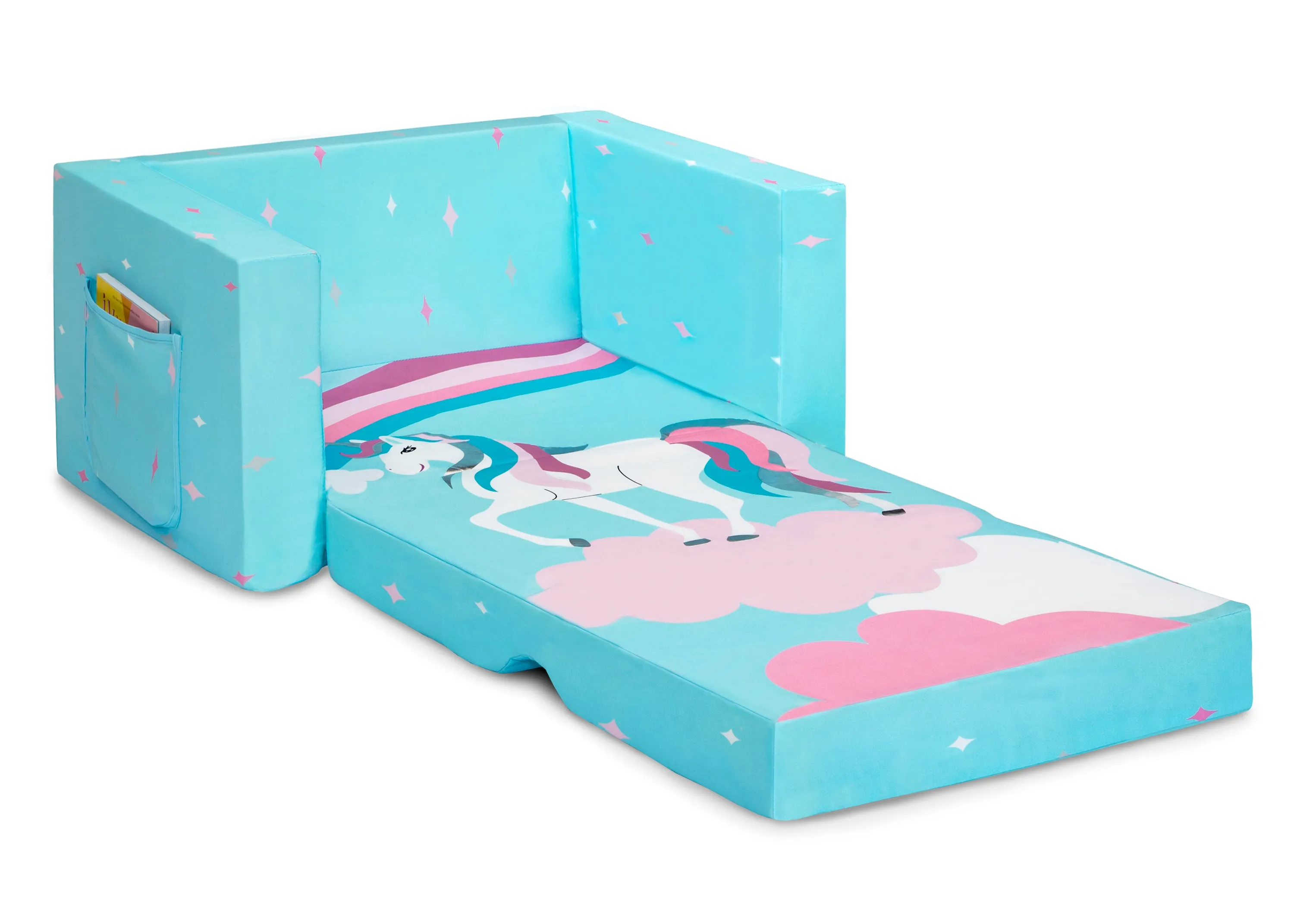 Unicorn Cozee Flip Out Chair - 2-in-1 Convertible Chair to Lounger for Kids