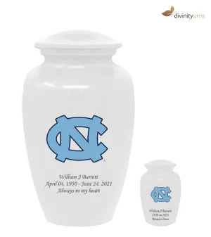 University of North Carolina Tar Heels White Memorial Cremation Urn