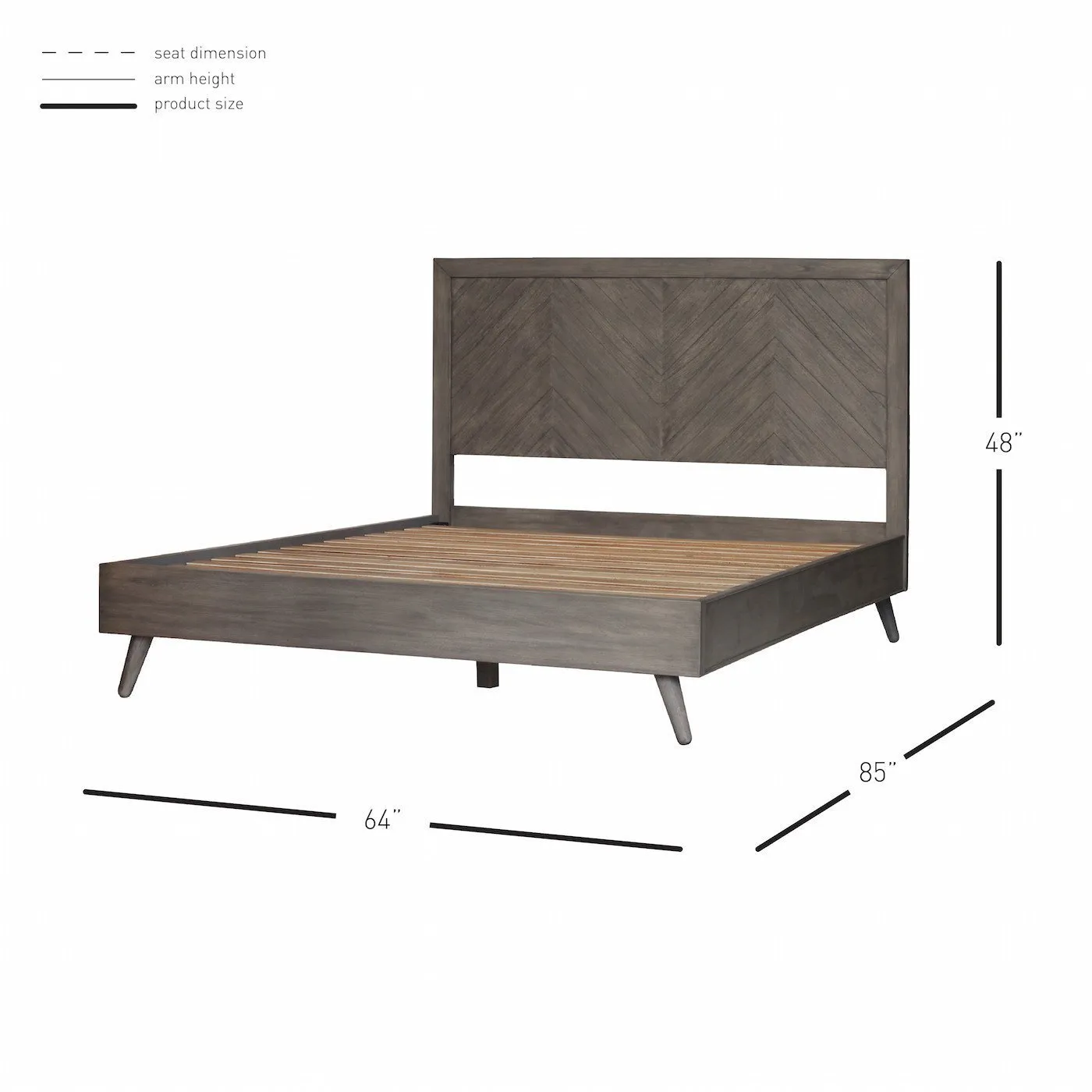 Vanowen Queen Size Bed SMOKE