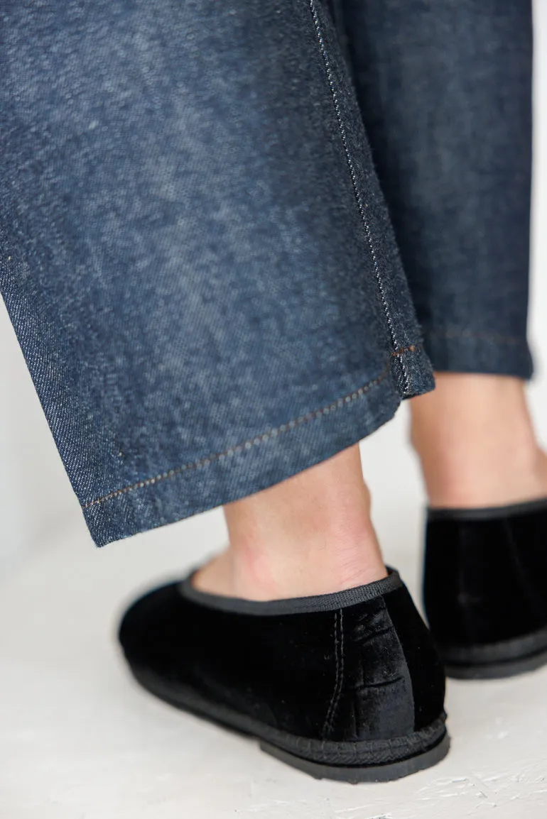 Velvet Fu  Kung  Slippers - Cayman Black