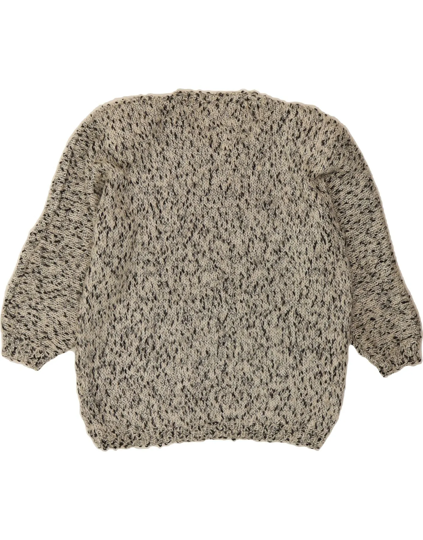 VINTAGE Womens Boat Neck Jumper Sweater UK 14 Large Grey Flecked