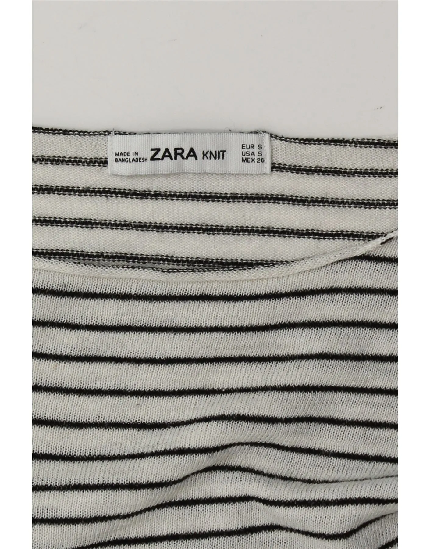 ZARA Womens Oversized Boat Neck Jumper Sweater UK 10 Small White Striped